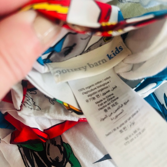 POTTERY BARN Kids MARVEL SUPER HERO Twin Duvet Organic Cotton Crisp White COMICS - Picture 14 of 16